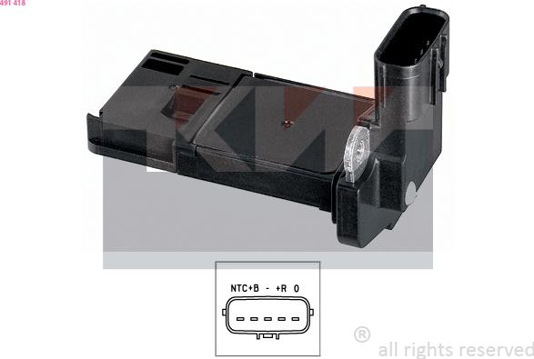 KW 491 418 - Débitmètre de masse d'air droxauto.com