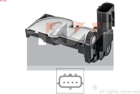 KW 491 562 - Débitmètre de masse d'air droxauto.com