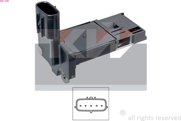 KW 491 528 - Débitmètre de masse d'air droxauto.com