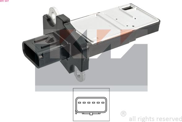 KW 491 337 - Débitmètre de masse d'air droxauto.com