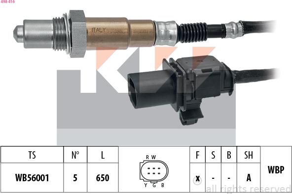 KW 498 416 - Sonde lambda droxauto.com