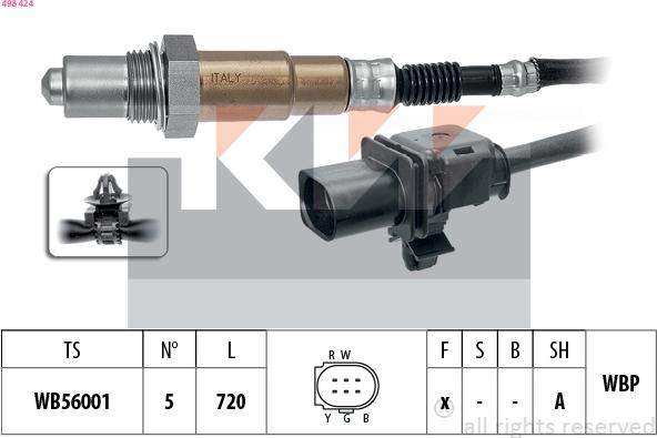 KW 498 424 - Sonde lambda droxauto.com
