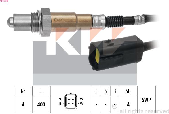 KW 498 559 - Sonde lambda droxauto.com