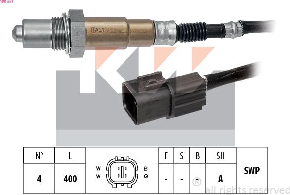 KW 498 551 - Sonde lambda droxauto.com