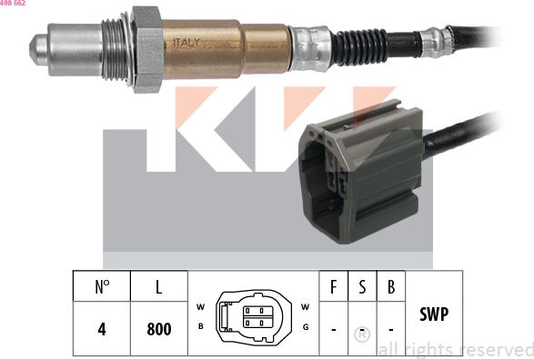 KW 498 562 - Sonde lambda droxauto.com