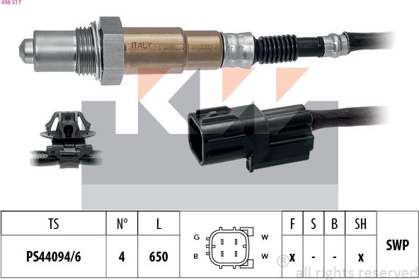 KW 498 517 - Sonde lambda droxauto.com