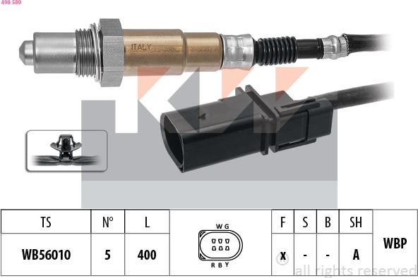 KW 498 589 - Sonde lambda droxauto.com