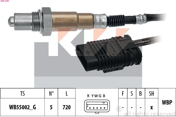 KW 498 580 - Sonde lambda droxauto.com