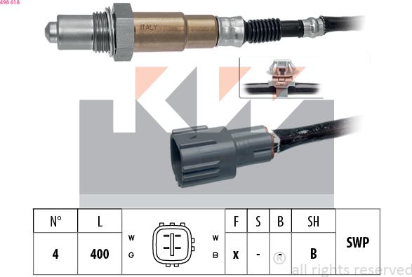 KW 498 618 - Sonde lambda droxauto.com