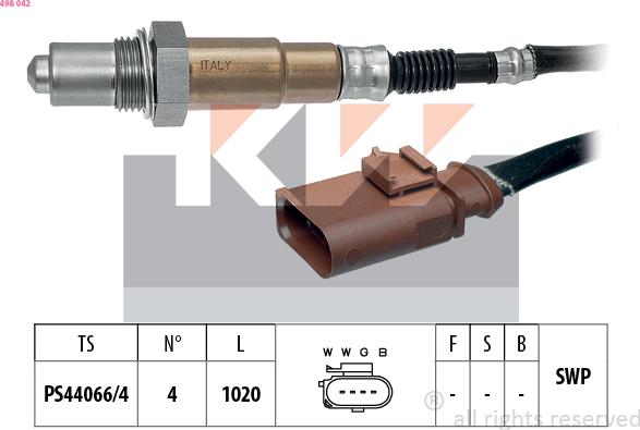 KW 498 042 - Sonde lambda droxauto.com