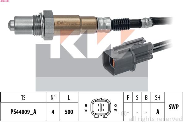 KW 498 343 - Sonde lambda droxauto.com