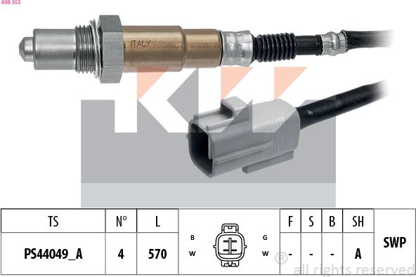 KW 498 355 - Sonde lambda droxauto.com