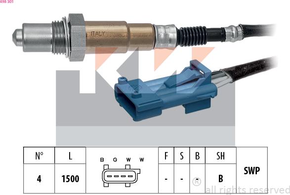 KW 498 301 - Sonde lambda droxauto.com