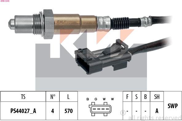 KW 498 334 - Sonde lambda droxauto.com