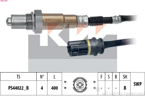 KW 498 284 - Sonde lambda droxauto.com