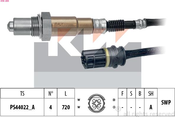 KW 498 288 - Sonde lambda droxauto.com