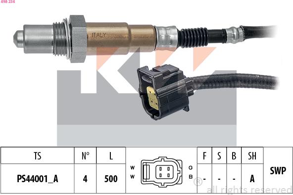 KW 498 234 - Sonde lambda droxauto.com