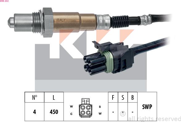 KW 498 232 - Sonde lambda droxauto.com