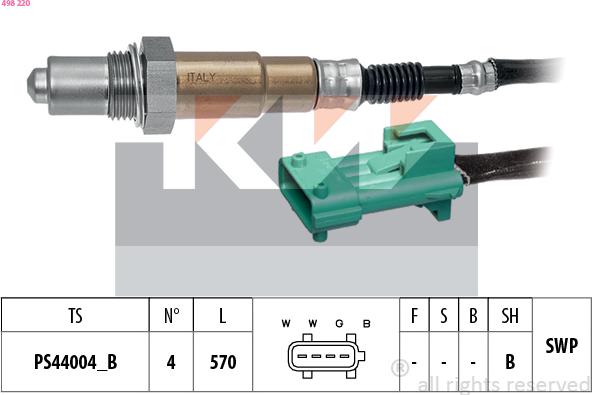 KW 498 220 - Sonde lambda droxauto.com