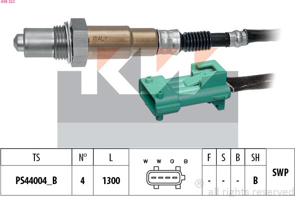 KW 498 222 - Sonde lambda droxauto.com