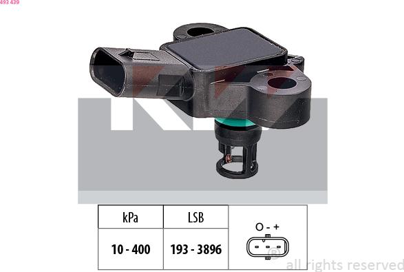 KW 493 439 - Capteur de pression barométrique, adaptation à l'altitude droxauto.com
