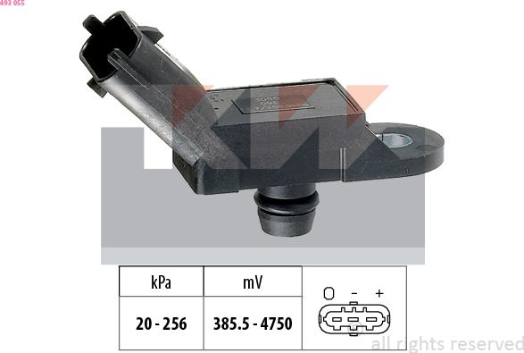 KW 493 055 - Capteur de pression barométrique, adaptation à l'altitude droxauto.com