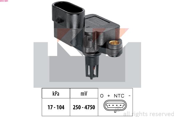 KW 493 081 - Capteur de pression barométrique, adaptation à l'altitude droxauto.com