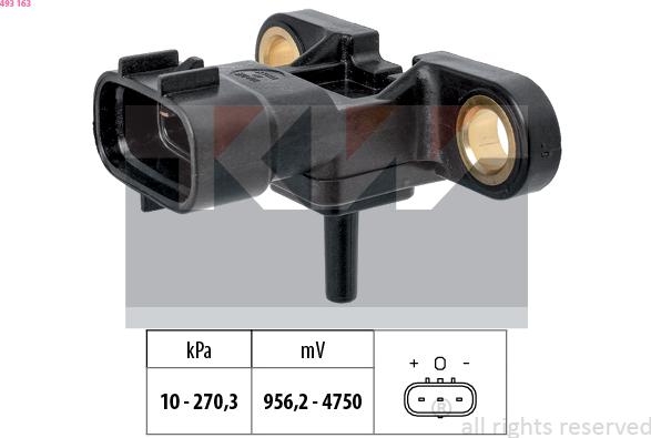 KW 493 163 - Capteur de pression barométrique, adaptation à l'altitude droxauto.com