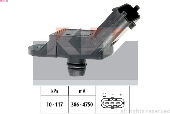 KW 493 133 - Capteur de pression barométrique, adaptation à l'altitude droxauto.com
