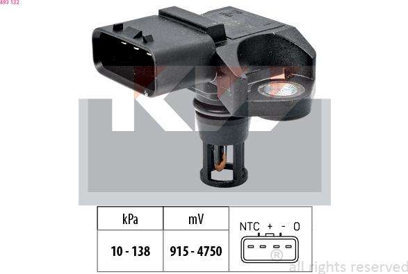 KW 493 132 - Capteur de pression barométrique, adaptation à l'altitude droxauto.com