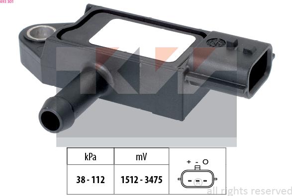 KW 493 301 - Capteur de pression barométrique, adaptation à l'altitude droxauto.com
