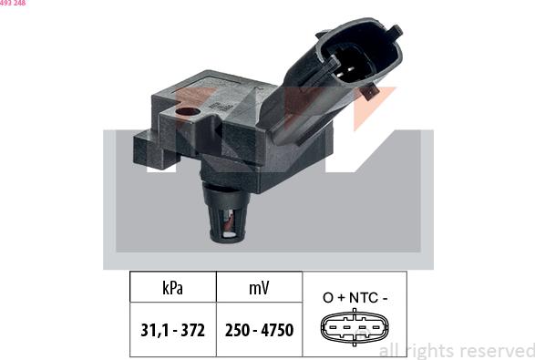 KW 493 248 - Capteur de pression barométrique, adaptation à l'altitude droxauto.com