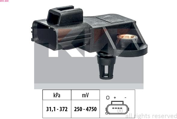 KW 493 250 - Capteur de pression barométrique, adaptation à l'altitude droxauto.com