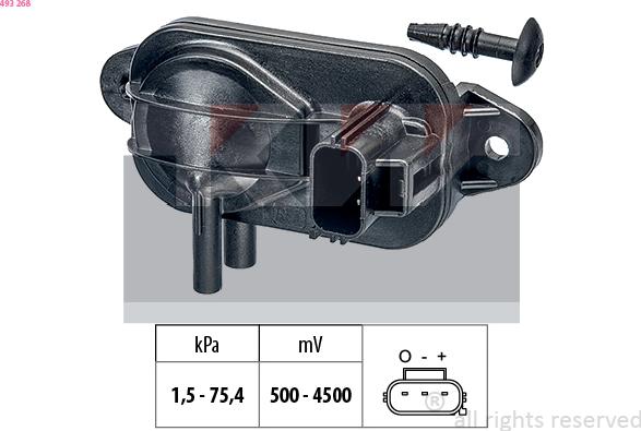KW 493 268 - Capteur de pression barométrique, adaptation à l'altitude droxauto.com