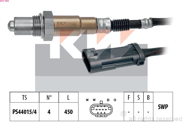 KW 497 594 - Sonde lambda droxauto.com