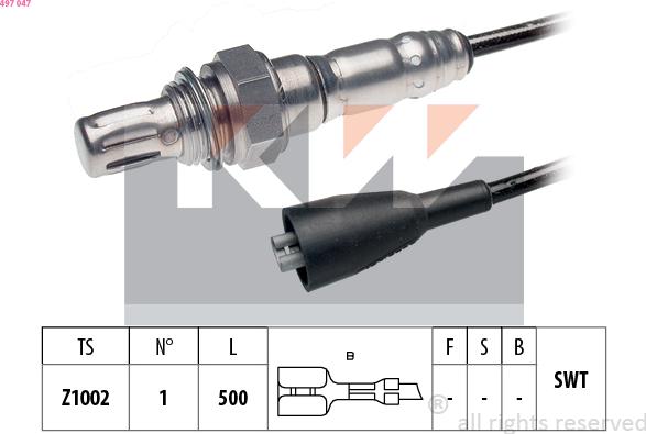 KW 497 047 - Sonde lambda droxauto.com
