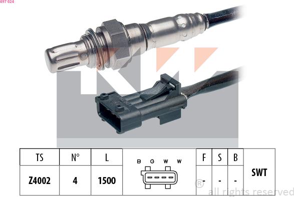 KW 497 024 - Sonde lambda droxauto.com