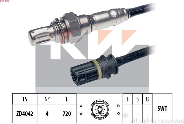 KW 497 100 - Sonde lambda droxauto.com
