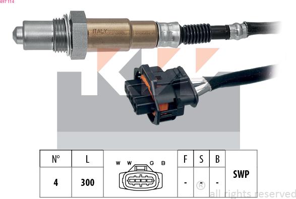 KW 497 114 - Sonde lambda droxauto.com