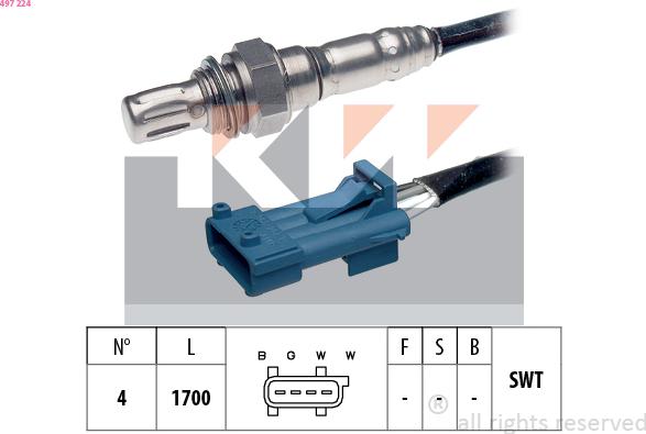 KW 497 224 - Sonde lambda droxauto.com