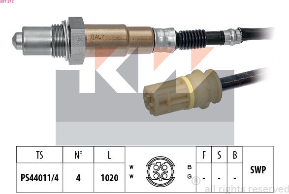 KW 497 273 - Sonde lambda droxauto.com