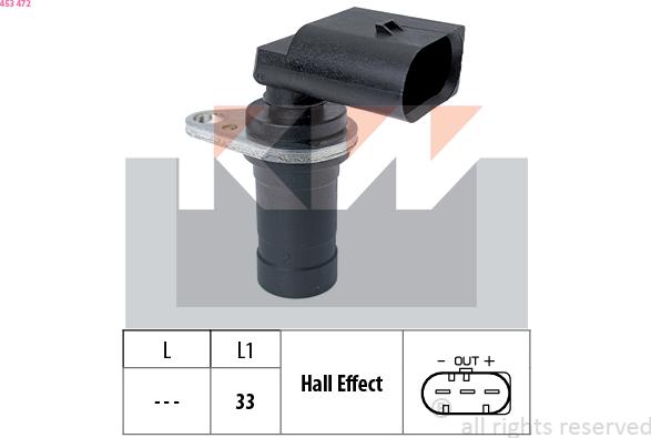 KW 453 472 - Capteur d'angle, vilebrequin droxauto.com