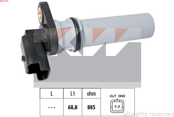KW 453 537 - Capteur, régime droxauto.com