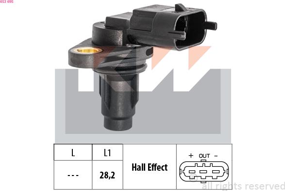 KW 453 695 - Capteur, position d'arbre à cames droxauto.com