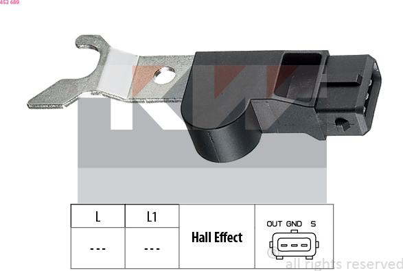 KW 453 689 - Capteur, position d'arbre à cames droxauto.com