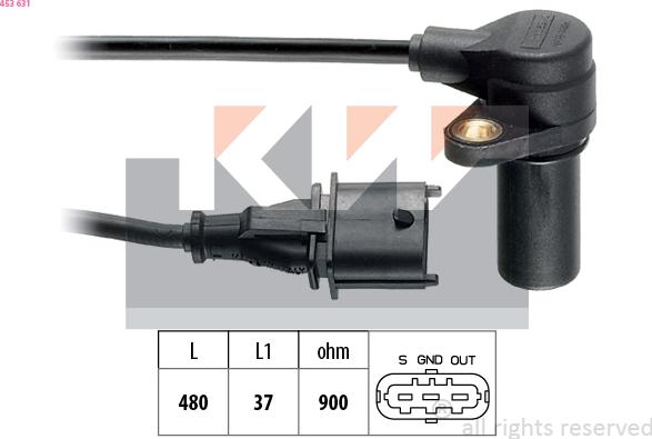 KW 453 631 - Capteur d'angle, vilebrequin droxauto.com