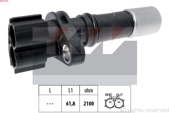 KW 453 633 - Capteur d'angle, vilebrequin droxauto.com