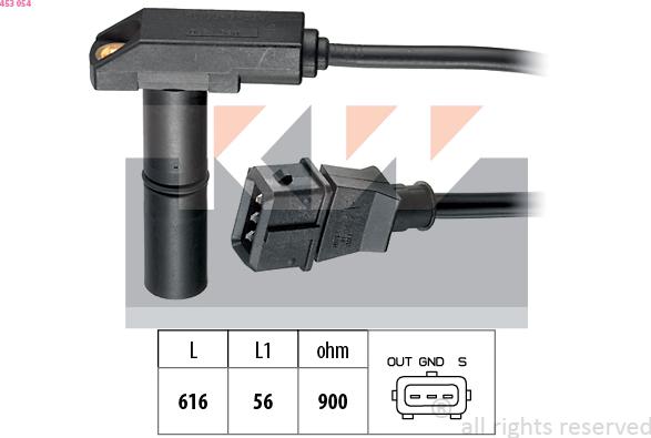 KW 453 054 - Capteur d'angle, vilebrequin droxauto.com