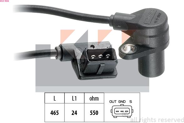 KW 453 056 - Capteur d'angle, vilebrequin droxauto.com