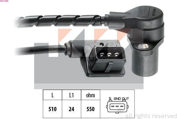 KW 453 065 - Capteur d'angle, vilebrequin droxauto.com